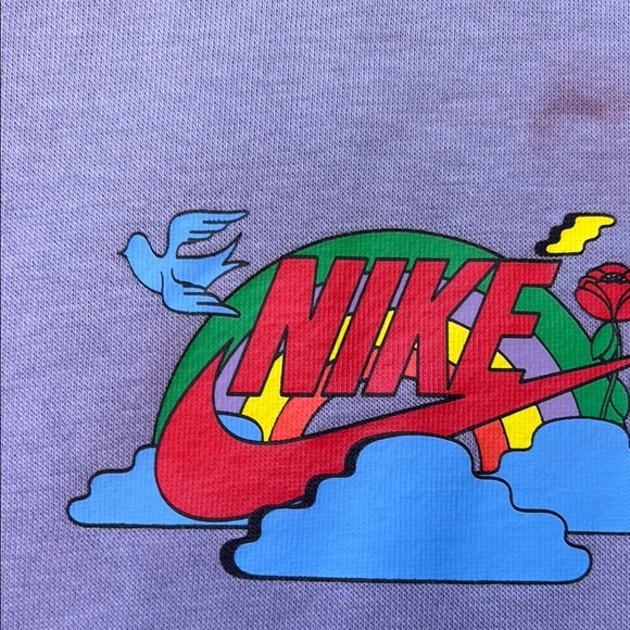 MEN'S CREWNECK SWEATSHIRT SPORTSWEAR SWOOSH SPIRIT FLEECE CREWNECK LIGHT THISTLE - Picture 3 of 5